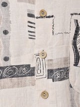 総柄 リネンシャツ