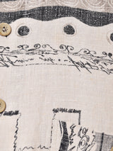 総柄 リネンシャツ