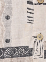 総柄 リネンシャツ