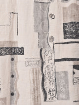 総柄 リネンシャツ