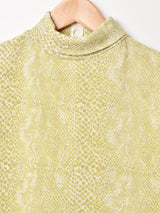 ハイネック ノースリーブトップス パイソン柄