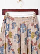 ワイドプリーツ 花柄スカート