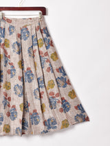 ワイドプリーツ 花柄スカート