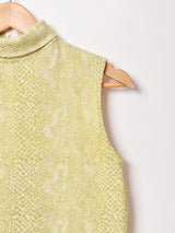 ハイネック ノースリーブトップス パイソン柄