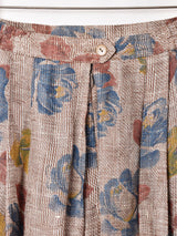 ワイドプリーツ 花柄スカート