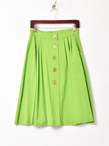 フロントオープン フレアスカート