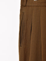 ストライプ スラックス オリーブ