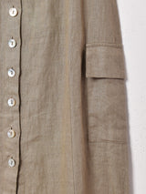 フロントオープン スリーブレスワンピース