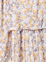 イングランド製 ボウタイ 花柄 長袖ワンピース