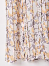 イングランド製 ボウタイ 花柄 長袖ワンピース