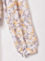 イングランド製 ボウタイ 花柄 長袖ワンピース