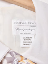 イングランド製 ボウタイ 花柄 長袖ワンピース