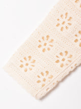 Meridian フラワー クロシェカーディガン