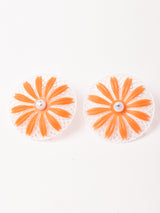 メッシュ フラワーイヤリング