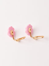 ピンクローズ イヤリング