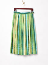 マルチストライプ フレアスカート