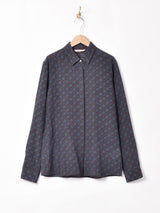 コモン柄 シアー シルクシャツ