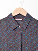 コモン柄 シアー シルクシャツ