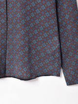 コモン柄 シアー シルクシャツ