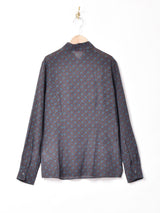 コモン柄 シアー シルクシャツ