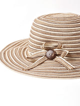 リボン付き ストライプ ペーパーストローハット