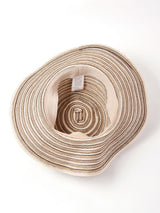 リボン付き ストライプ ペーパーストローハット