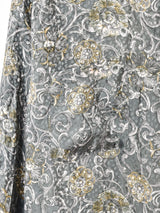 総柄 7分袖 シルクシャツ