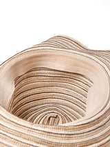 リボン付き ストライプ ペーパーストローハット