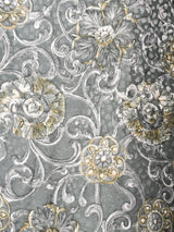 総柄 7分袖 シルクシャツ