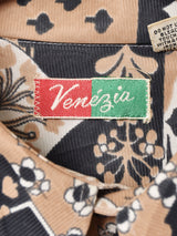 70's   花柄 長袖シャツ