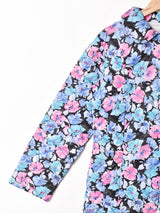 花柄 キルティング ロングコート