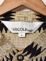 バンドカラー メタリック 長袖シャツ