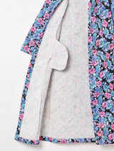 花柄 キルティング ロングコート