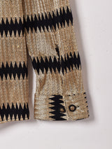 バンドカラー メタリック 長袖シャツ