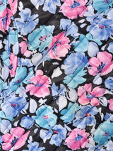 花柄 キルティング ロングコート