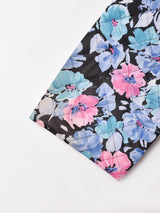 花柄 キルティング ロングコート