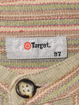 バンドカラー ストライプ 長袖シャツ