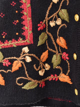 花刺繍カーディガン