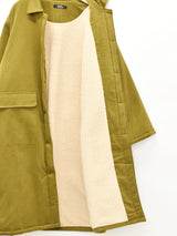 Meridian コットン×ボア ロングコート