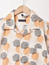 総柄 オープンカラー 半袖シャツ