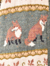 フォックス 花柄 ウールカーディガン