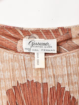 花柄 ラメ 長袖ワンピース