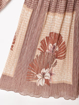 花柄 ラメ 長袖ワンピース