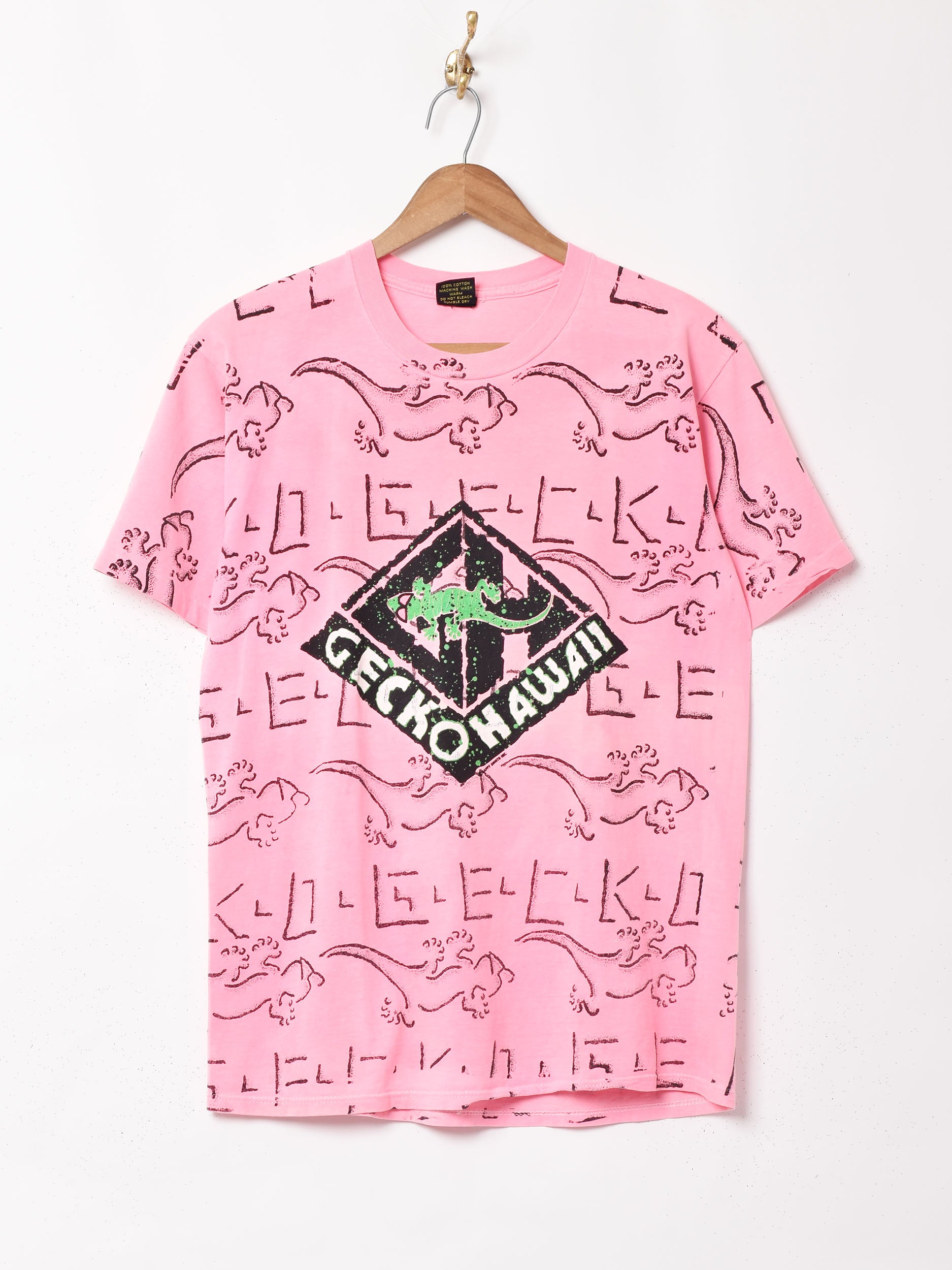 アメリカ製 Gecko Hawaii 総柄プリントTシャツ – 古着屋Top of the