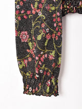 花柄 シャーリング ラメトップス