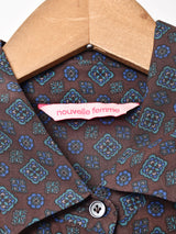 コモン柄 シアー シルクシャツ