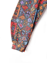 総柄 長袖 オープンカラーシャツ