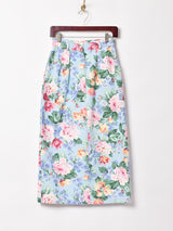アメリカ製 花柄 タイトロングスカート