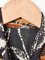 アメリカ製 総柄 ボウタイ 長袖ブラウス