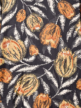 アメリカ製 総柄 ボウタイ 長袖ブラウス